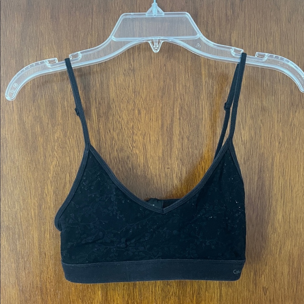 Calvin Klein Black Floral Lace Bralette